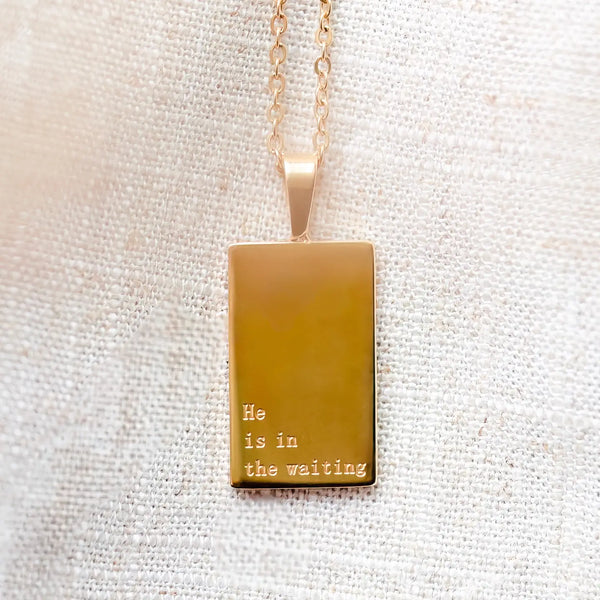 He Is in the Waiting – 18K Gold Christian Necklace for Women
