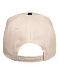 Rearview (snapback) view of a beige trucker cap.