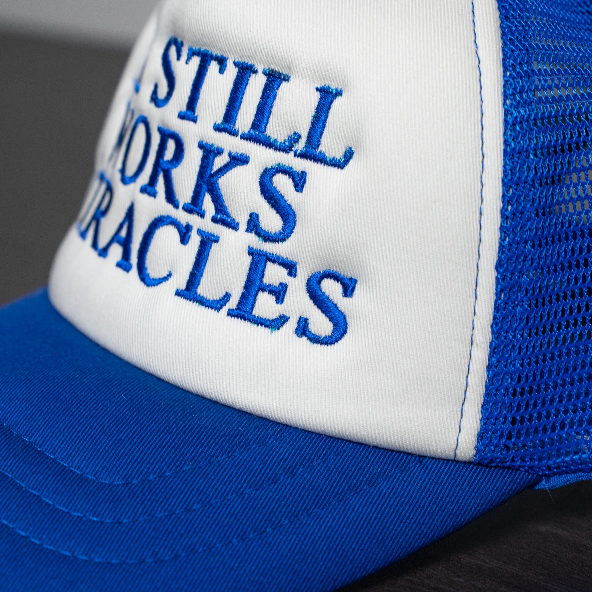 Pink trucker cap showing lightweight mesh back that ensures maximum airflow and comfort  