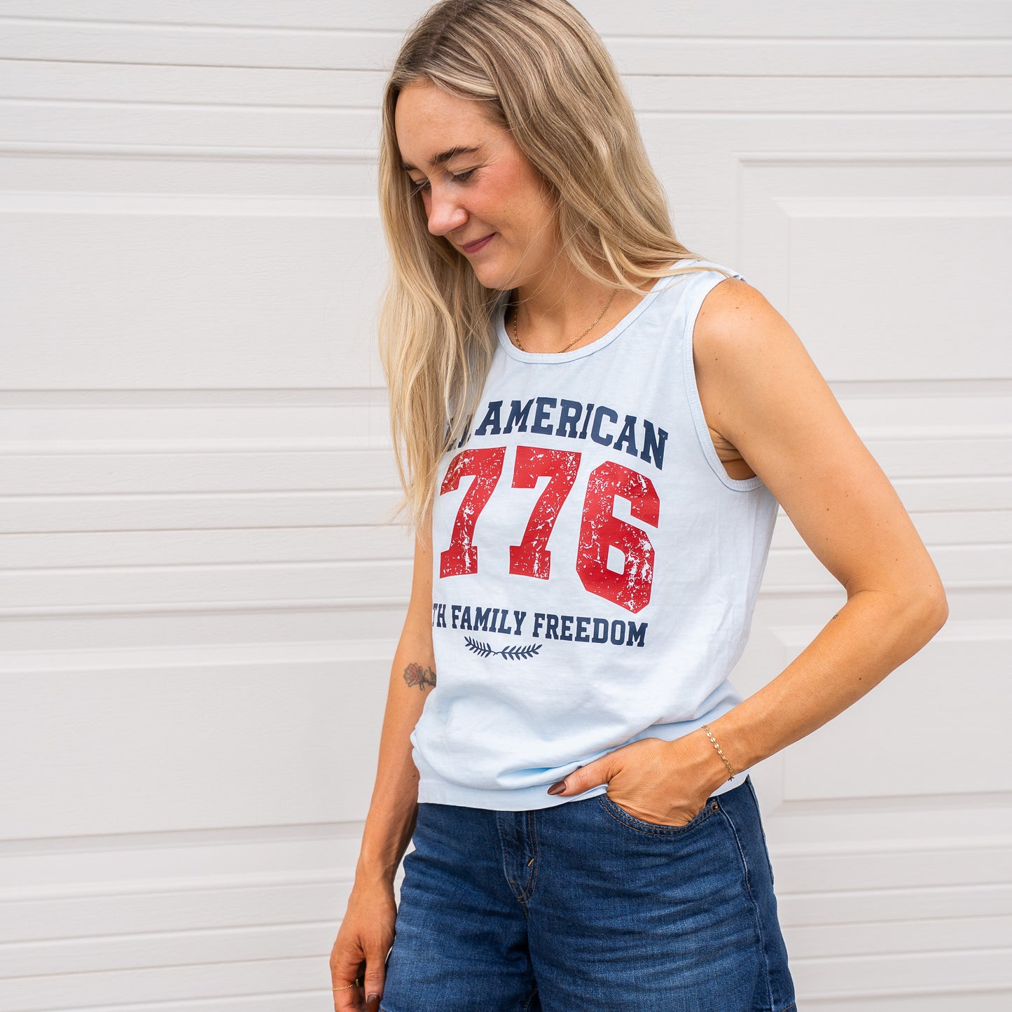 Back view highlighting clean design and breathable fabric of tank top  