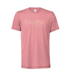 Orchid colored Bella + Canvas t-shirt with 'Amazing Grace' text 