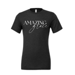 Dark grey Christian t-shirt with 'Amazing Grace' text