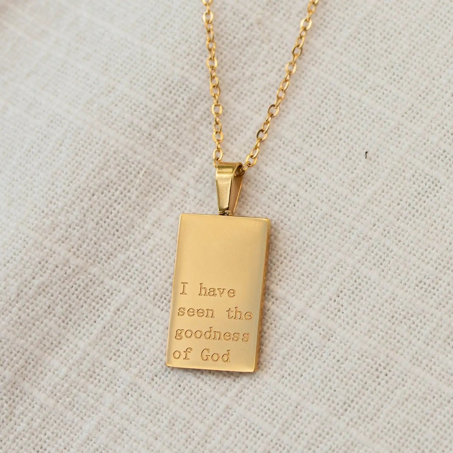 I Have Seen the Goodness of God 18K gold Christian necklace