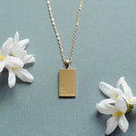Faith-based gold necklace with engraved message – He Is in the Waiting