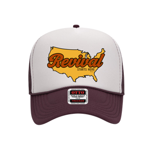 Revival Starts Here USA – Foam Christian Trucker Hat