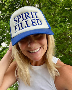 “Spirit Filled Christian foam trucker hat – 5-panel design”