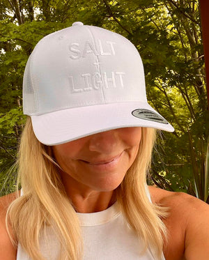 Sport-Tek mesh-back hat with embroidered SALT + LIGHT design