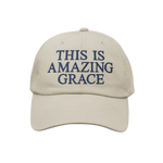Tan Christian cap with 'THIS IS AMAZING GRACE' text.