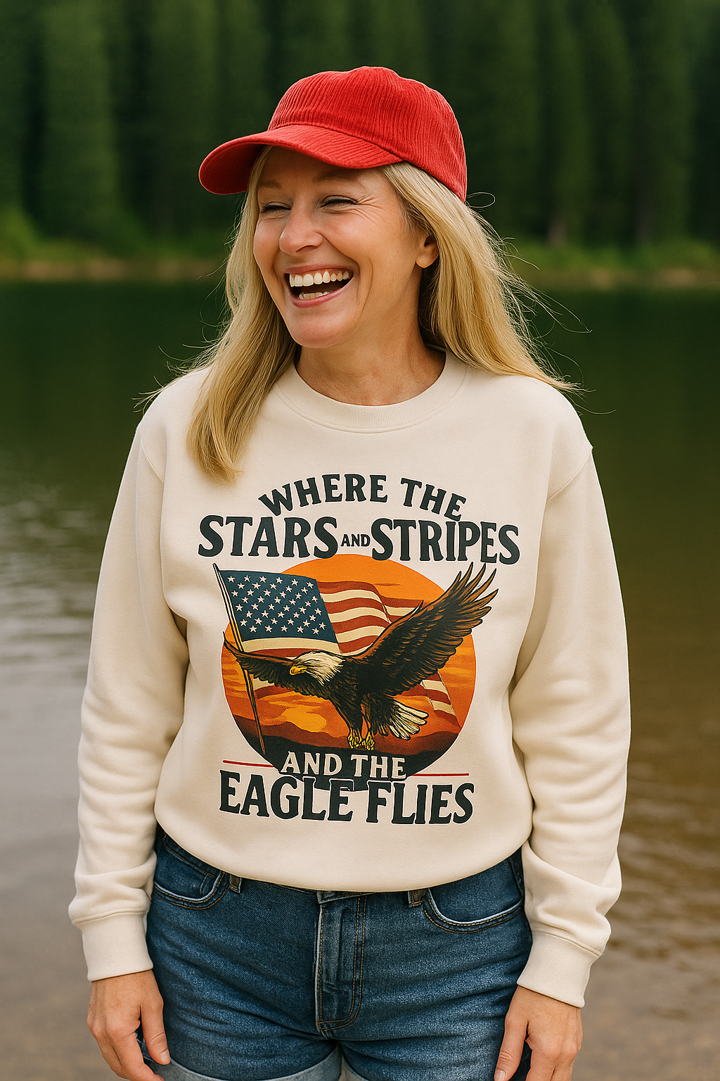 Vintage-style patriotic Christian crewneck for men and women