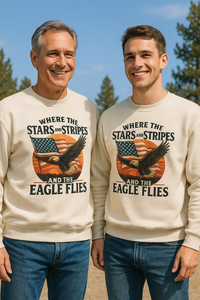 Where the Stars & Stripes and Eagle Flies Christian crewneck sweatshirt