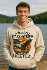 Patriotic Christian hoodie with eagle and flag design