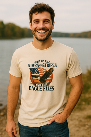 Where the Stars & Stripes and Eagle Flies Christian t-shirt