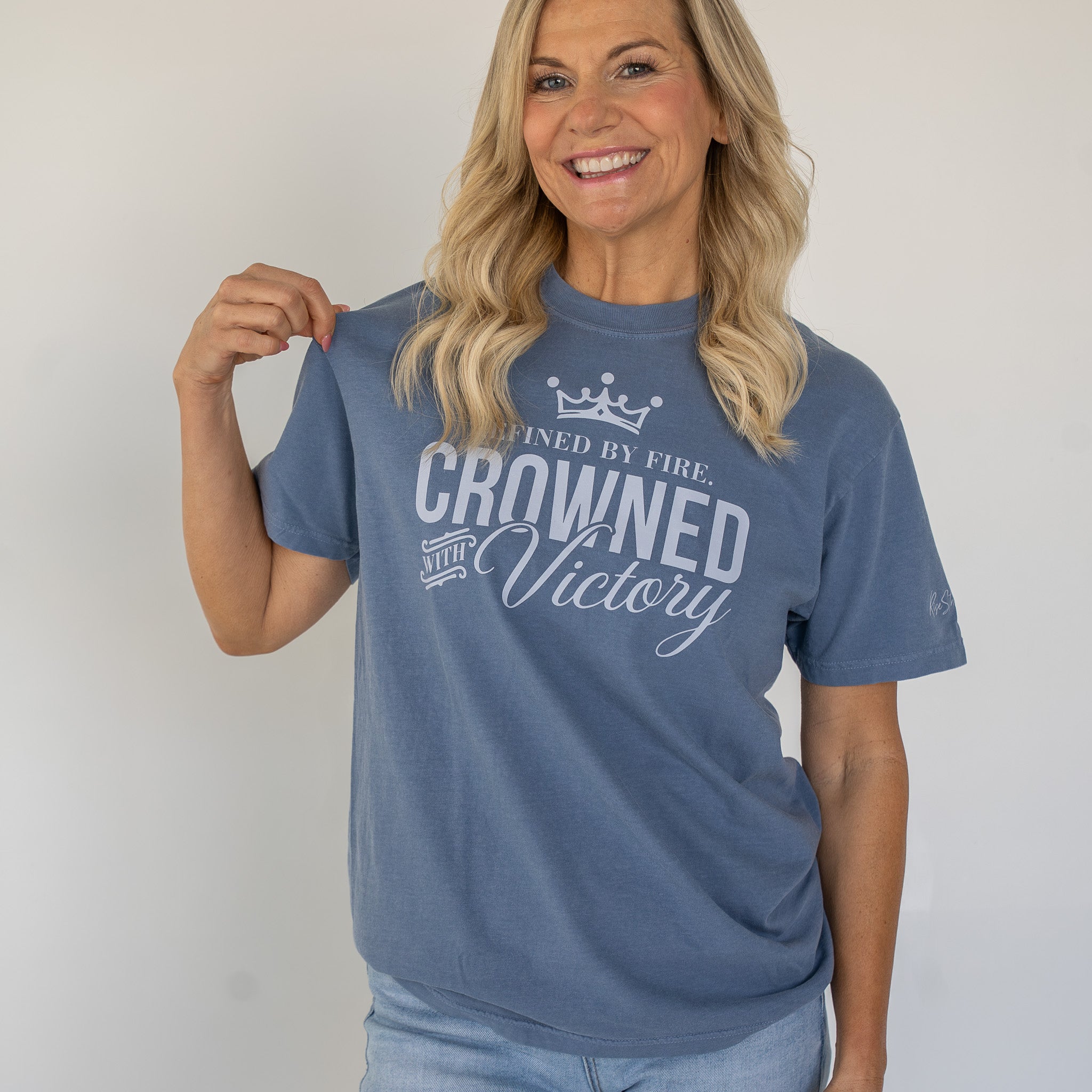 Rise Stronger Crowned with Victory tee